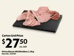 Campbells Wholesale Primo Bacon Mid Rindless offer