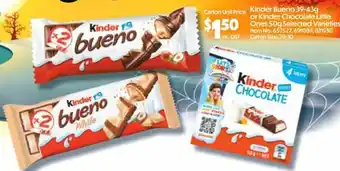 Kinder Bueno or Kinder Chocolate Little Ones