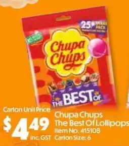 Campbells Wholesale Chupa Chups The Best Of Lollipops offer