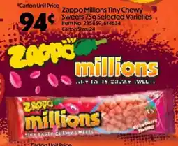 Campbells Wholesale Zappo Millions Tiny Chewy Sweets offer