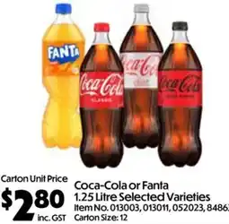 Campbells Wholesale Coca-Cola or Fanta Selected Varieties offer