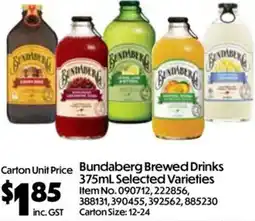 Campbells Wholesale Bundaberg Brewed Drinks offer
