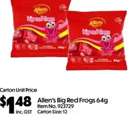 Campbells Wholesale Allen's Big Red Frogs offer