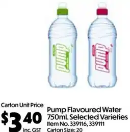 Campbells Wholesale Pump Flavoured Water offer