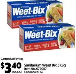 Campbells Wholesale Sanitarium Weet Bix offer