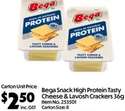 Campbells Wholesale Bega Snack High Protein Tasty Cheese & Lavosh Crackers offer