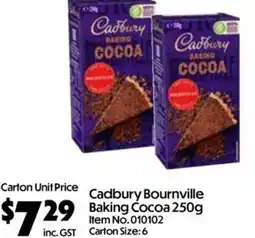 Campbells Wholesale Cadbury Bournville Baking Cocoa offer