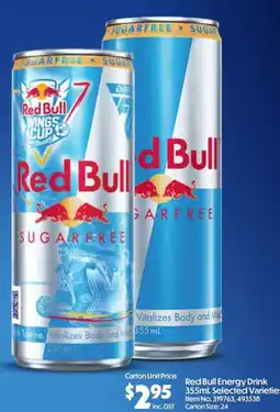 Campbells Wholesale Red Bull Energy Drink 355mL Selected Varieties offer