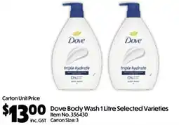 Campbells Wholesale Dove Body Wash Selected Varieties offer