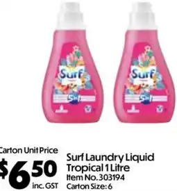 Campbells Wholesale Surf Laundry Liquid Tropical offer