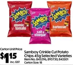 Campbells Wholesale Samboy Crinkle Cut Potato Chips Selected Varieties offer