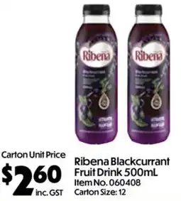 Campbells Wholesale Ribena Blackcurrant Fruit Drink offer