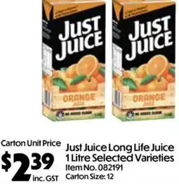 Campbells Wholesale Just Juice Long Life Juice offer