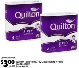Campbells Wholesale Quilton Toilet Rolls 3 Ply Classic White offer