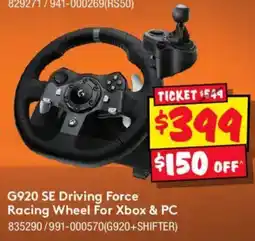 JB Hi-Fi G920 SE Driving Force Racing Wheel For Xbox & PC offer
