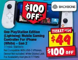 JB Hi-Fi One PlayStation Edition (Lightning) Mobile Gaming Controller For iPhone (White) – Gen 2 offer