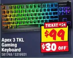 JB Hi-Fi Apex 3 TKL Gaming Keyboard offer