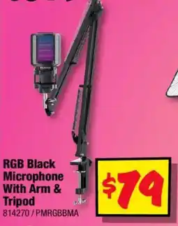 JB Hi-Fi RGB Black Microphone With Arm & Tripod offer