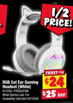 JB Hi-Fi RGB Cat Ear Gaming Headset (White) offer