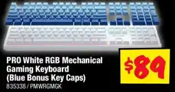 JB Hi-Fi PRO White RGB Mechanical Gaming Keyboard (Blue Bonus Key Caps) offer