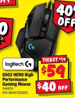 JB Hi-Fi logitech G502 HERO High Performance Gaming Mouse offer