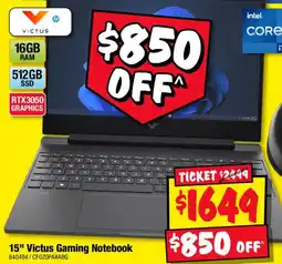 JB Hi-Fi 15" Victus Gaming Notebook offer