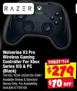 JB Hi-Fi Razer Wolverine V3 Pro Wireless Gaming Controller For Xbox Series X|S & PC (Black) offer
