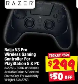 JB Hi-Fi Razer Raiju V3 Pro Wireless Gaming Controller For PlayStation 5 & PC offer