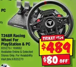 JB Hi-Fi T248R Racing Wheel For PlayStation & PC offer