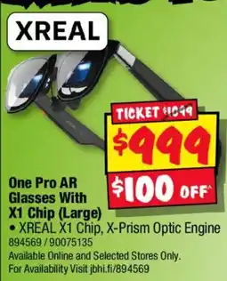JB Hi-Fi XREAL One Pro AR Glasses With X1 Chip (Large) offer