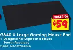 JB Hi-Fi Logitech G840 X Large Gaming Mouse Pad offer