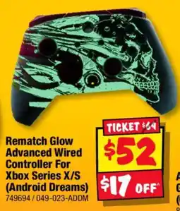 JB Hi-Fi Rematch Glow Advanced Wired Controller For Xbox Series X/S (Android Dreams) offer