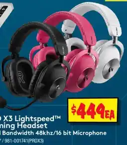 JB Hi-Fi Logitech X3 Lightspeed™ Gaming Headset offer
