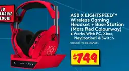 JB Hi-Fi A50 X LIGHTSPEED Wireless Gaming Headset + Base Station (Mars Red Colourway) offer