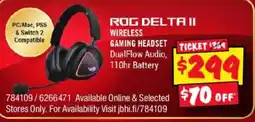 JB Hi-Fi ROG Delta II Wireless Gaming Headset offer