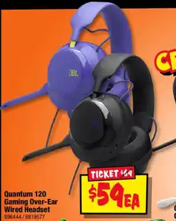 JB Hi-Fi JBL Quantum 120 Gaming Over-Ear Wired Headset offer