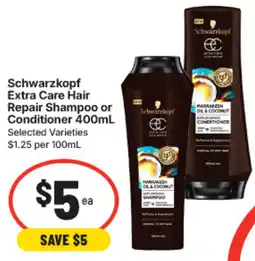 IGA Schwarzkopf Extra Care Hair Repair Shampoo or Conditioner offer