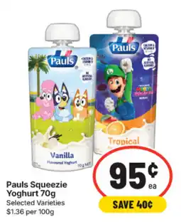 IGA Pauls Squeezie Yoghurt offer