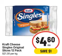 IGA Kraft Cheese Singles Original Slices offer