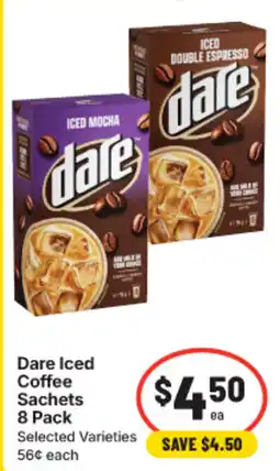 IGA Dare Iced Coffee Sachets offer