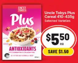 IGA Uncle Tobys Plus Cereal offer