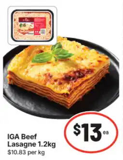 IGA IGA Beef Lasagne offer