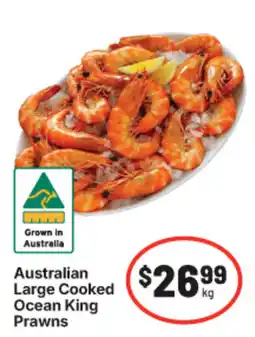 IGA Australian Large Cooked Ocean King Prawns offer