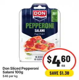 IGA Don Sliced Pepperoni Salami offer