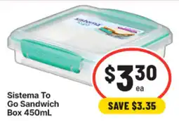 IGA Sistema To Go Sandwich Box offer