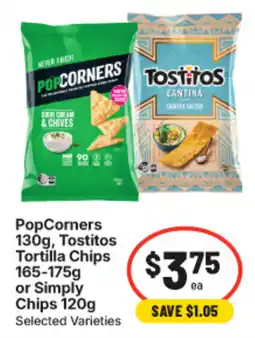 IGA PopCorners Tostitos Tortilla Chips Simply Chips offer