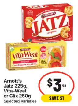IGA Arnott's Jatz Vita-Weat or Clix offer