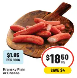 IGA Kransky Plain or Cheese offer