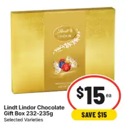 IGA Lindt Lindor Chocolate Gift Box Assorted Varieties offer