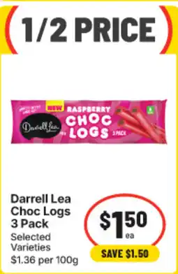 IGA Darrell Lea Choc Logs offer